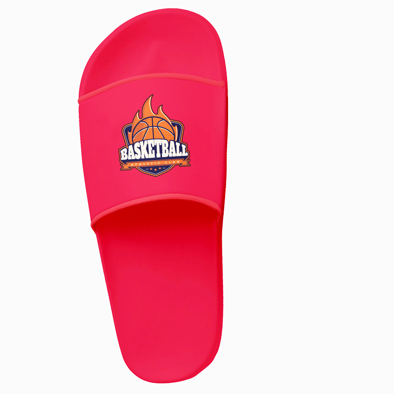 claquettes personnalisables logo club rouges