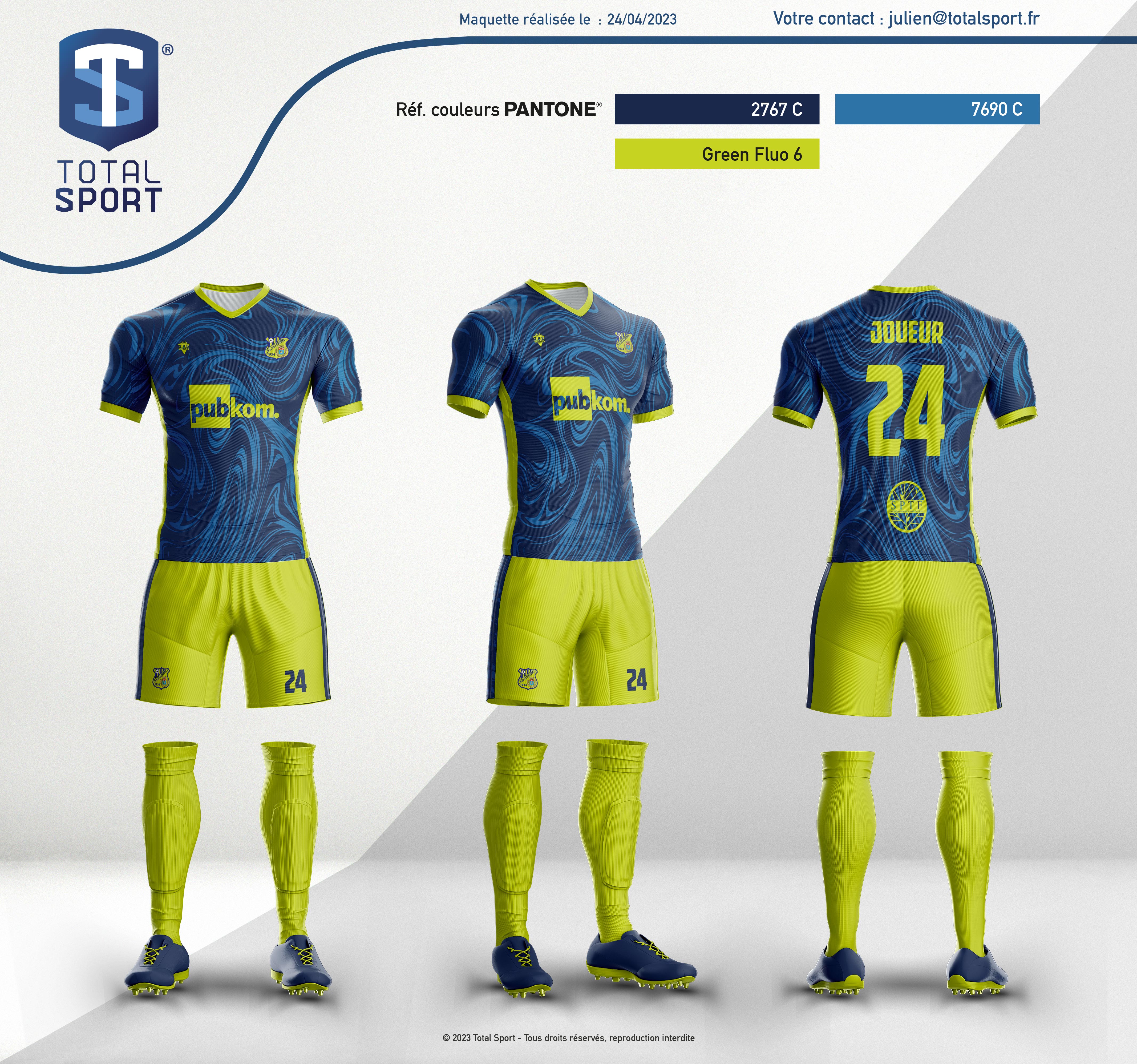 maillot de footbal; reversible la cadière