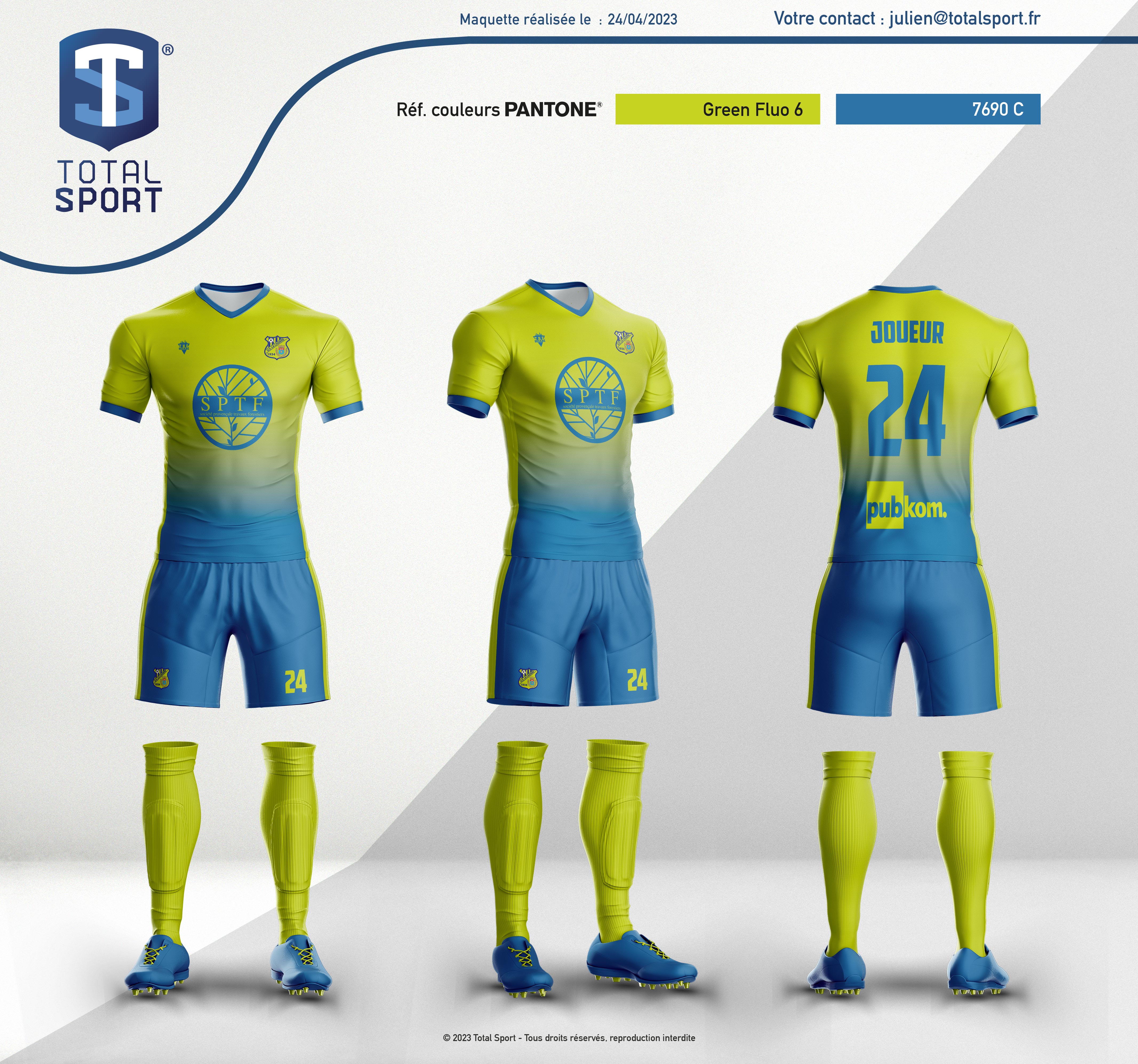 tenue de football réversible personnalisée