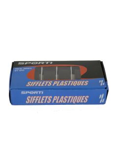 Boite de 12 sifflets plastique