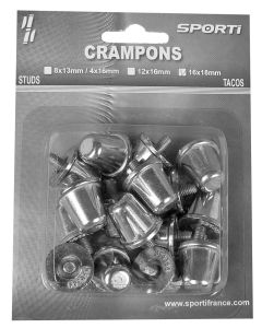 Crampons coniques Rugby (Blister de 16 crampons alu / 18 mm)