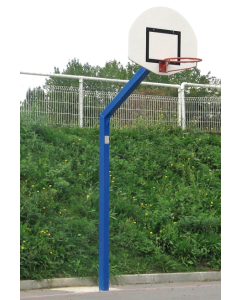 But de basket à déport de 1.20m bleu avec platine Rectangulaire
