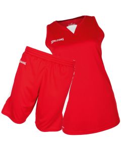Tenue femme Spalding 4Her III PERSONNALISEE rouge/blanche