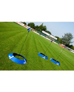 KIT DE 3 CIBLES DE FOOT GOLF AVEC JALON ET DRAPEAUX