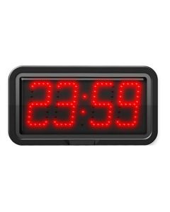 Afficheur int./ext. LED - 4 chiffres 10 cm - Horloge/Calendrier/Chronomètre/Timer/Thermomètre (option) - Télécommande sans fil