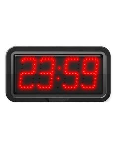 AFFICHEUR INT./EXT. LED - 4 CHIFFRES 20 CM - HORLOGE/CALENDRIER/CHRONOMÈTRE/TIMER/THERMOMÈTRE (OPTION) - TÉLÉCOMMANDE SANS FIL