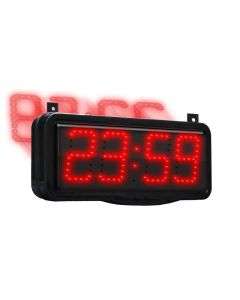 Afficheur int/ext. LED - Double face suspendu - 4 ch. 10 cm - Horloge/Calendrier/Chrono/Timer/Thermo (option) - Télécommande