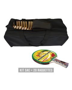 KIT 20 RAQUETTES PING PONG HURRICANE