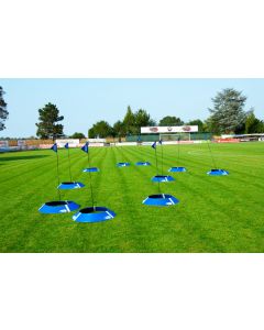 KIT DE 10 CIBLES DE FOOT GOLF AVEC JALON ET DRAPEAUX