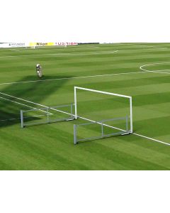 BUT DE FOOT À 8 RABATTABLE STANDARD, EN ACIER Ø90MM, AVEC CROCHETS