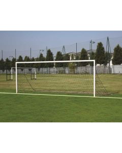 BUT DE FOOT À 8 À SCELLER, EN ALUMINIUM Ø90MM, AVEC CROCHETS (LA PAIRE)