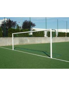 BUT DE FOOT À 8 À SCELLER, EN ALUMINIUM Ø80MM, AVEC CROCHETS ET OREILLES (LA PAIRE)