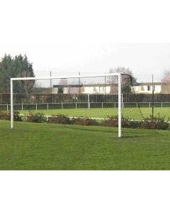 BUT DE FOOT À 8 À SCELLER, EN ALUMINIUM Ø90MM, AVEC CROCHETS ET OREILLES