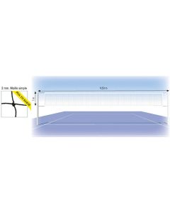 Filet volleyball - PE 2 mm - cable acier