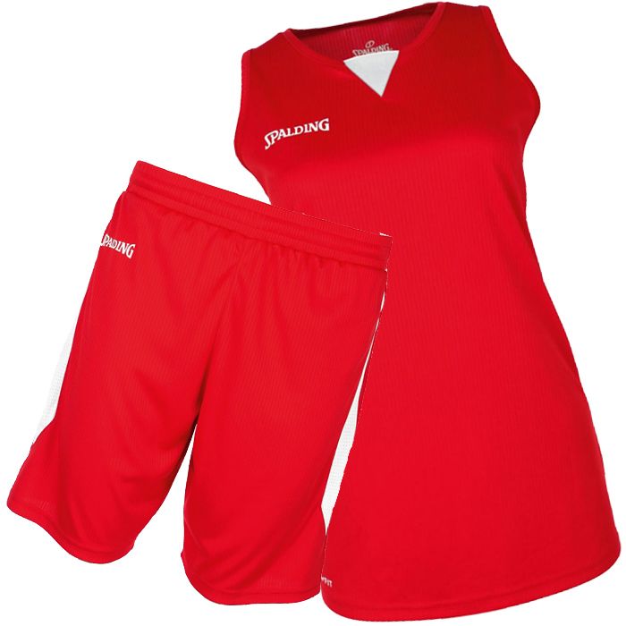 Tenue femme Spalding 4Her III PERSONNALISEE rouge blanche